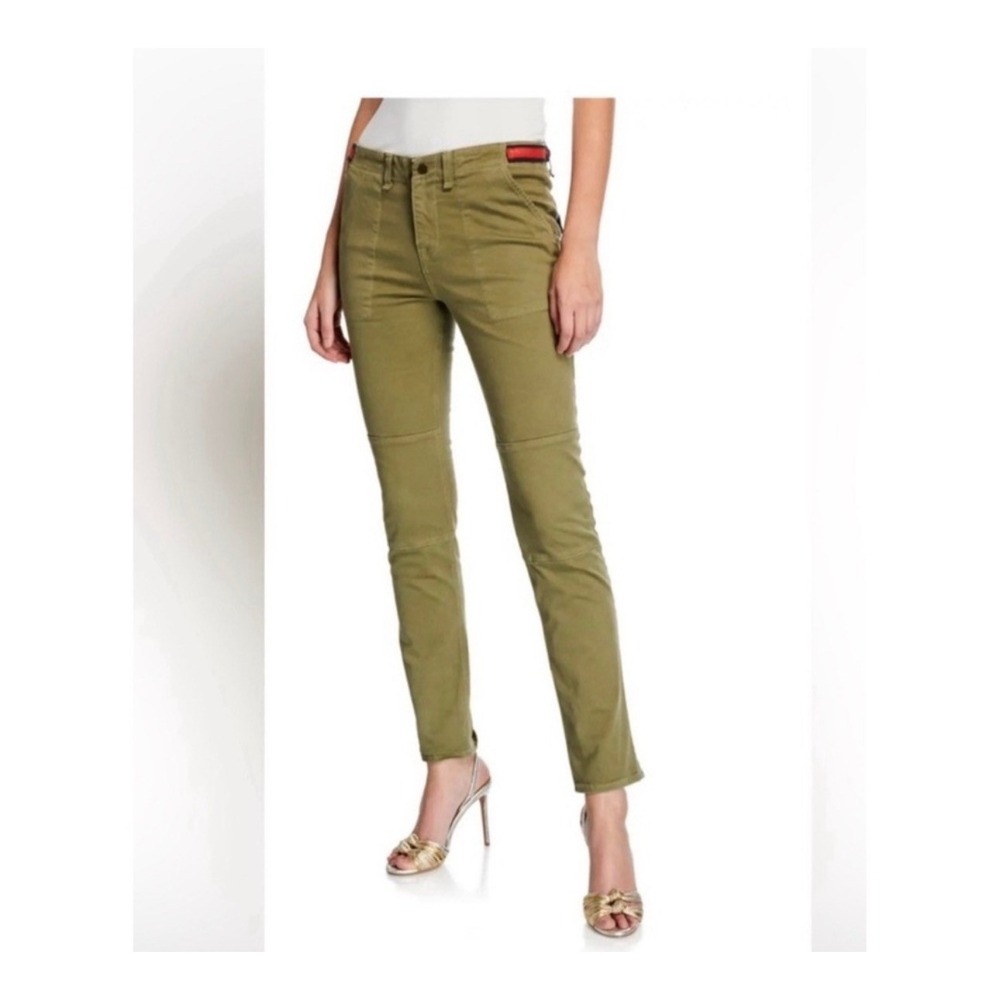 Veronica Beard Jeans Adrina Skinny Ankle Cargo 28 Olive Green High Rise Stretch - Picture 2 of 10